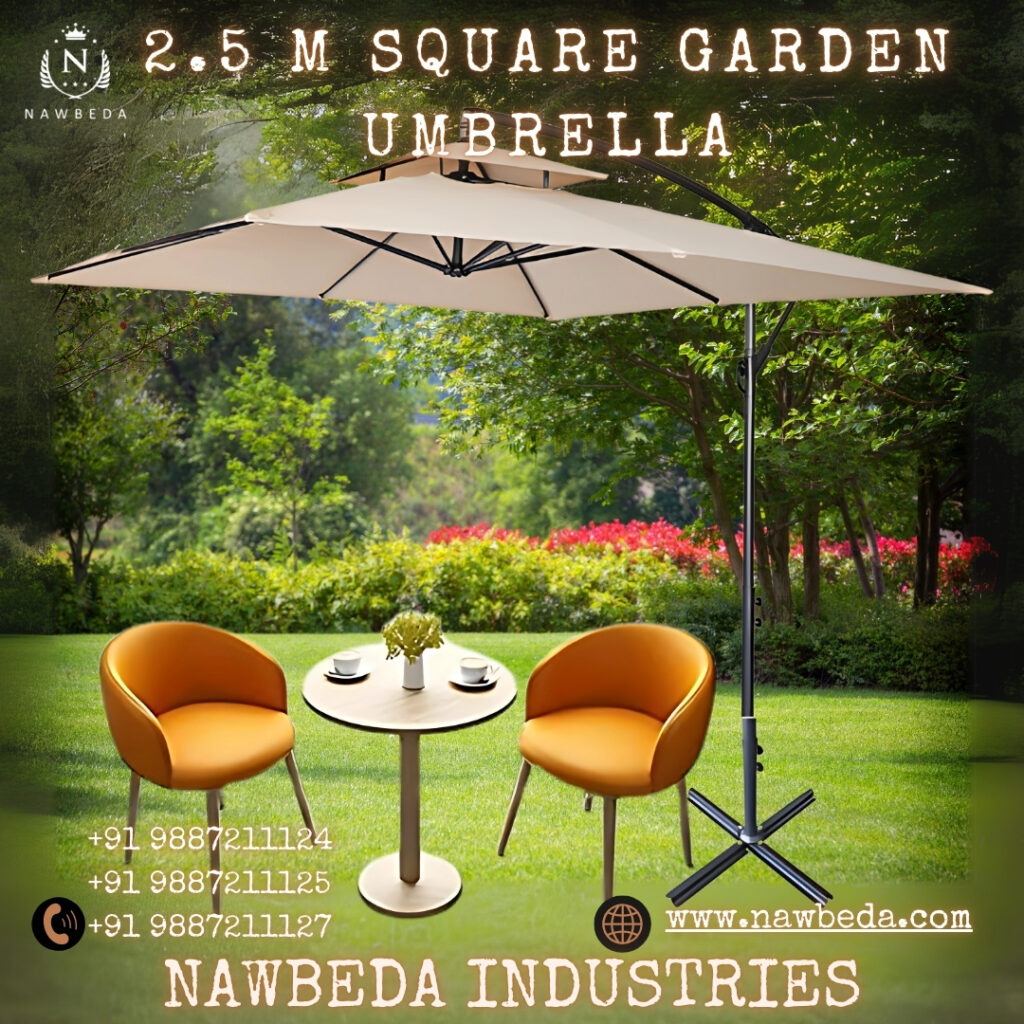 2.5 m square garden umbrella