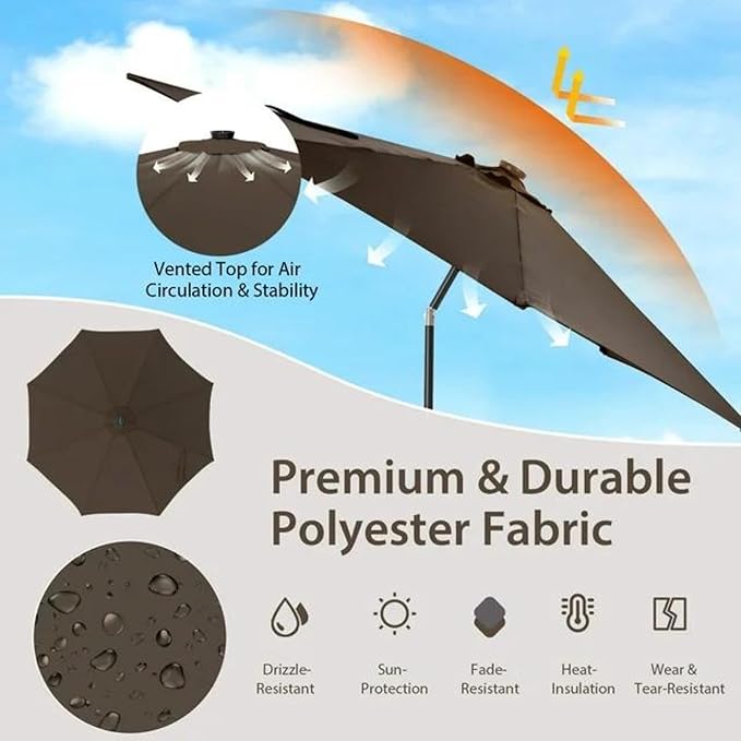 UV protected garden umbrella