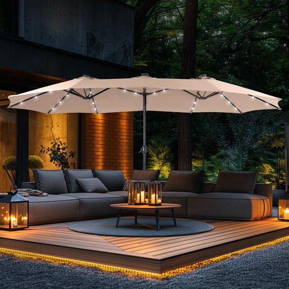 15FT Twin Patio Umbrella